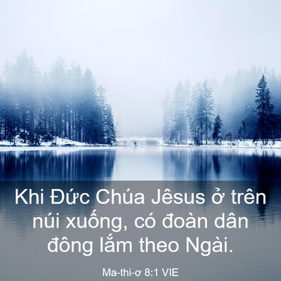 Picture 03 - Ma-thi-ơ 8:1 VIE - Khi Đức Chúa Jêsus ở trên núi xuống, - Bible Verse Picture