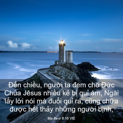 Picture 03 - Ma-thi-ơ 8:16 VIE - Đến chiều, người ta đem cho Đức Chúa - Bible Verse Picture