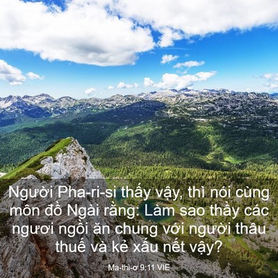 Picture 03 - Ma-thi-ơ 9:11 VIE - Người Pha-ri-si thấy vậy, thì nói cùng - Bible Verse Picture