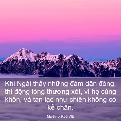 Picture 03 - Ma-thi-ơ 9:36 VIE - Khi Ngài thấy những đám dân đông, thì - Bible Verse Picture