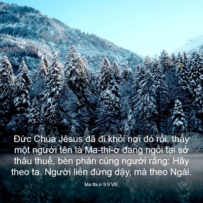 Picture 03 - Ma-thi-ơ 9:9 VIE - Đức Chúa Jêsus đã đi khỏi nơi đó - Bible Verse Picture