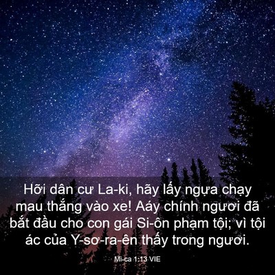 Picture 03 - Mi-ca 1:13 VIE - Hỡi dân cư La-ki, hãy lấy ngựa chạy - Bible Verse Picture