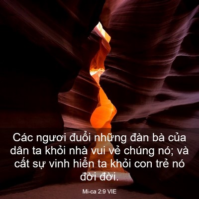 Picture 03 - Mi-ca 2:9 VIE - Các ngươi đuổi những đàn bà của dân - Bible Verse Picture