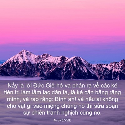 Picture 03 - Mi-ca 3:5 VIE - Nầy là lời Đức Giê-hô-va phán ra về - Bible Verse Picture