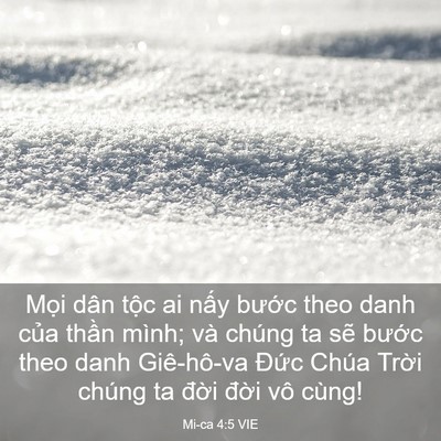 Picture 03 - Mi-ca 4:5 VIE - Mọi dân tộc ai nấy bước theo danh của - Bible Verse Picture