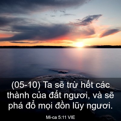 Picture 03 - Mi-ca 5:11 VIE - (05-10) Ta sẽ trừ hết các thành của - Bible Verse Picture