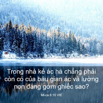 Picture 03 - Mi-ca 6:10 VIE - Trong nhà kẻ ác há chẳng phải còn có - Bible Verse Picture