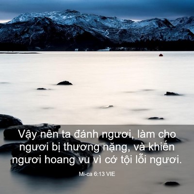 Picture 03 - Mi-ca 6:13 VIE - Vậy nên ta đánh ngươi, làm cho ngươi - Bible Verse Picture