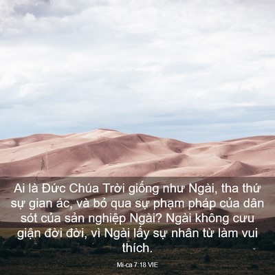 Picture 03 - Mi-ca 7:18 VIE - Ai là Đức Chúa Trời giống như Ngài, - Bible Verse Picture
