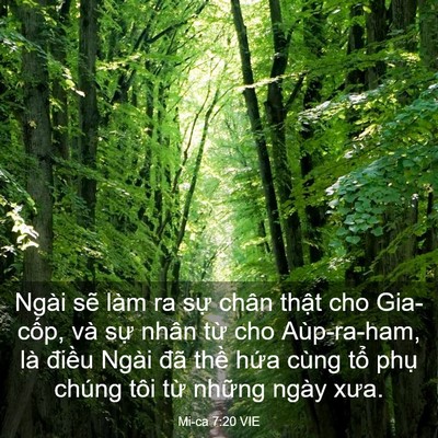 Picture 03 - Mi-ca 7:20 VIE - Ngài sẽ làm ra sự chân thật cho - Bible Verse Picture