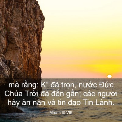 Picture 03 - Mác 1:15 VIE - mà rằng: K” đã trọn, nước Đức - Bible Verse Picture