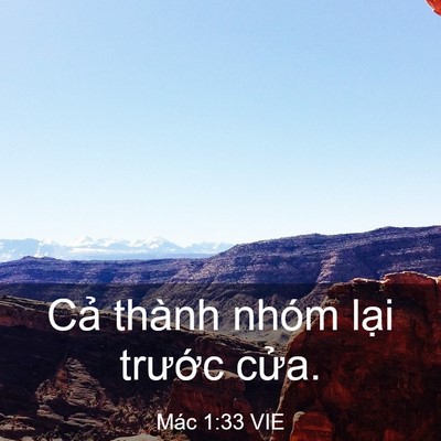 Picture 03 - Mác 1:33 VIE - Cả thành nhóm lại trước - Bible Verse Picture