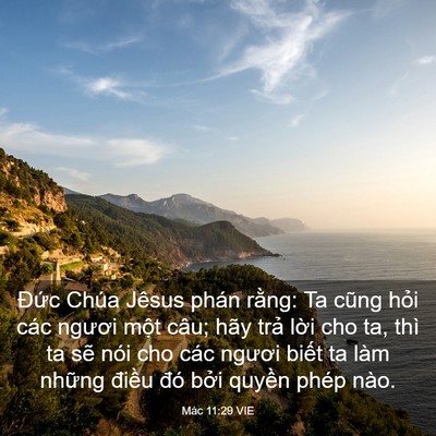 Picture 03 - Mác 11:29 VIE - Đức Chúa Jêsus phán rằng: Ta cũng hỏi - Bible Verse Picture