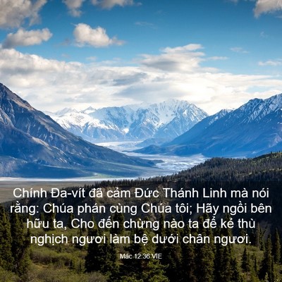 Picture 03 - Mác 12:36 VIE - Chính Đa-vít đã cảm Đức Thánh Linh mà - Bible Verse Picture