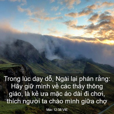Picture 03 - Mác 12:38 VIE - Trong lúc dạy dỗ, Ngài lại phán rằng: - Bible Verse Picture