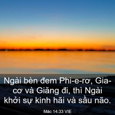 Picture 03 - Mác 14:33 VIE - Ngài bèn đem Phi-e-rơ, Gia-cơ và Giăng - Bible Verse Picture