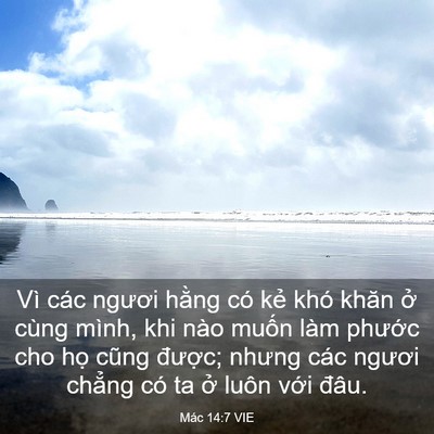 Picture 03 - Mác 14:7 VIE - Vì các ngươi hằng có kẻ khó khăn ở - Bible Verse Picture