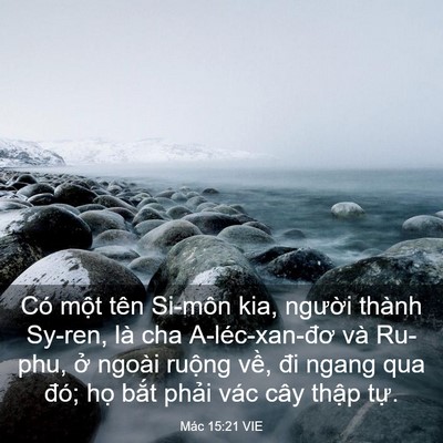 Picture 03 - Mác 15:21 VIE - Có một tên Si-môn kia, người thành - Bible Verse Picture