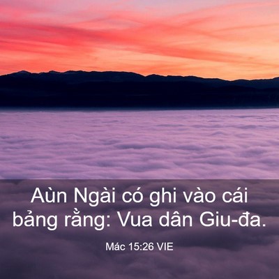Picture 03 - Mác 15:26 VIE - Aùn Ngài có ghi vào cái bảng rằng: Vua - Bible Verse Picture