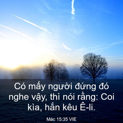 Picture 03 - Mác 15:35 VIE - Có mấy người đứng đó nghe vậy, thì - Bible Verse Picture
