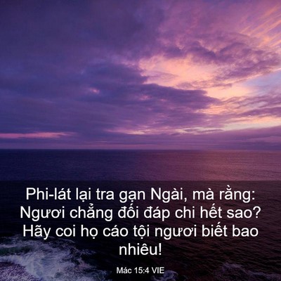 Picture 03 - Mác 15:4 VIE - Phi-lát lại tra gạn Ngài, mà rằng: - Bible Verse Picture