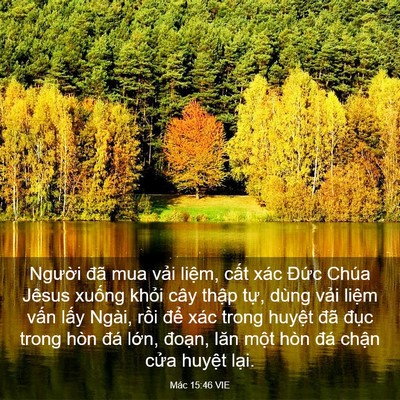 Picture 03 - Mác 15:46 VIE - Người đã mua vải liệm, cất xác Đức - Bible Verse Picture