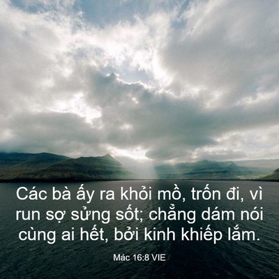 Picture 03 - Mác 16:8 VIE - Các bà ấy ra khỏi mồ, trốn đi, vì run - Bible Verse Picture