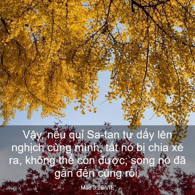 Picture 03 - Mác 3:26 VIE - Vậy, nếu quỉ Sa-tan tự dấy lên - Bible Verse Picture