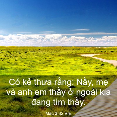Picture 03 - Mác 3:32 VIE - Có kẻ thưa rằng: Nầy, mẹ và anh em - Bible Verse Picture