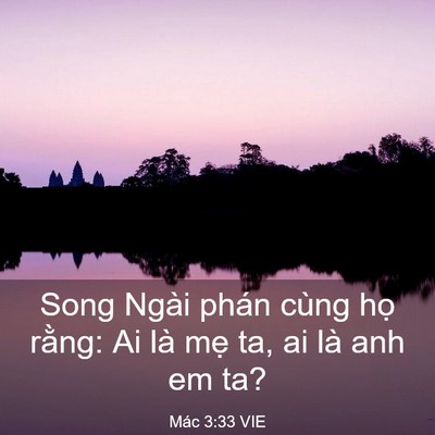 Picture 03 - Mác 3:33 VIE - Song Ngài phán cùng họ rằng: Ai là mẹ - Bible Verse Picture