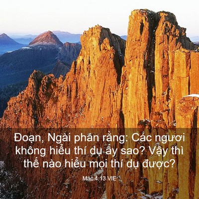 Picture 03 - Mác 4:13 VIE - Đoạn, Ngài phán rằng: Các ngươi không - Bible Verse Picture