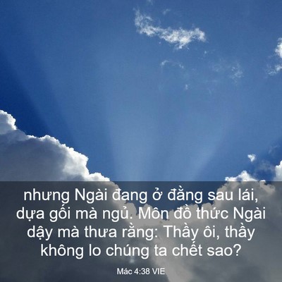 Picture 03 - Mác 4:38 VIE - nhưng Ngài đang ở đằng sau lái, dựa - Bible Verse Picture