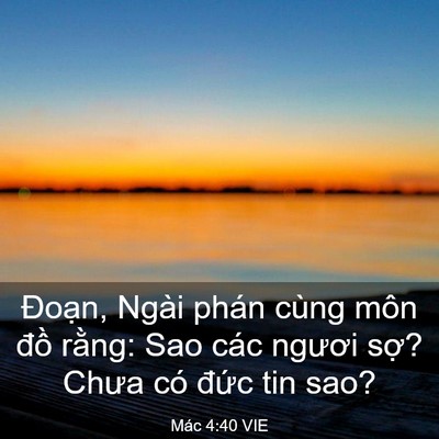 Picture 03 - Mác 4:40 VIE - Đoạn, Ngài phán cùng môn đồ rằng: Sao - Bible Verse Picture