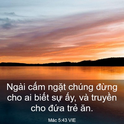 Picture 03 - Mác 5:43 VIE - Ngài cấm ngặt chúng đừng cho ai biết - Bible Verse Picture