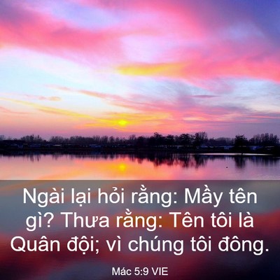 Picture 03 - Mác 5:9 VIE - Ngài lại hỏi rằng: Mầy tên gì? Thưa - Bible Verse Picture