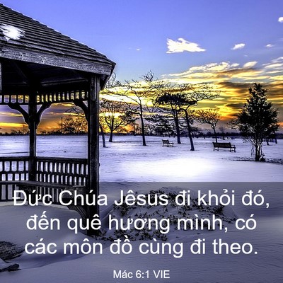 Picture 03 - Mác 6:1 VIE - Đức Chúa Jêsus đi khỏi đó, đến quê - Bible Verse Picture