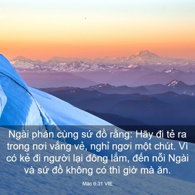 Picture 03 - Mác 6:31 VIE - Ngài phán cùng sứ đồ rằng: Hãy đi - Bible Verse Picture