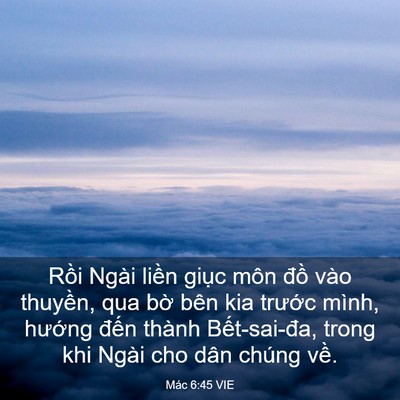 Picture 03 - Mác 6:45 VIE - Rồi Ngài liền giục môn đồ vào - Bible Verse Picture