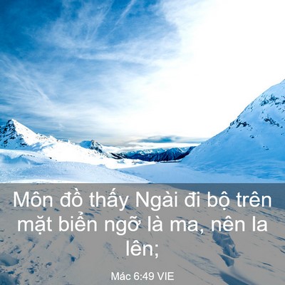 Picture 03 - Mác 6:49 VIE - Môn đồ thấy Ngài đi bộ trên mặt - Bible Verse Picture