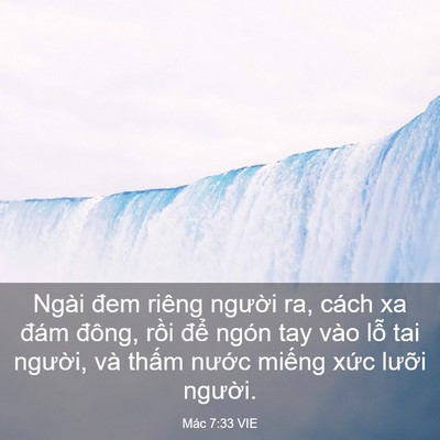 Picture 03 - Mác 7:33 VIE - Ngài đem riêng người ra, cách xa đám - Bible Verse Picture