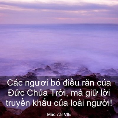 Picture 03 - Mác 7:8 VIE - Các ngươi bỏ điều răn của Đức Chúa - Bible Verse Picture
