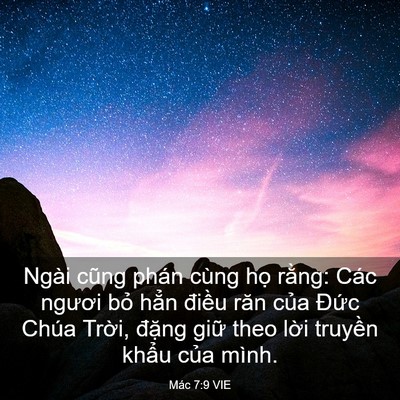Picture 03 - Mác 7:9 VIE - Ngài cũng phán cùng họ rằng: Các ngươi - Bible Verse Picture