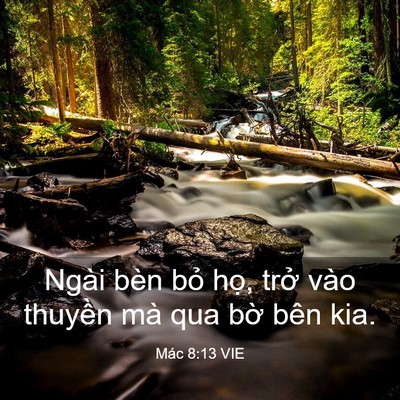 Picture 03 - Mác 8:13 VIE - Ngài bèn bỏ họ, trở vào thuyền mà qua - Bible Verse Picture