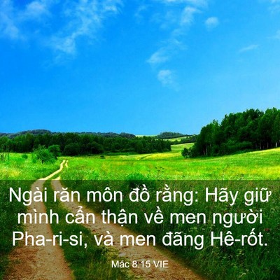 Picture 03 - Mác 8:15 VIE - Ngài răn môn đồ rằng: Hãy giữ mình - Bible Verse Picture