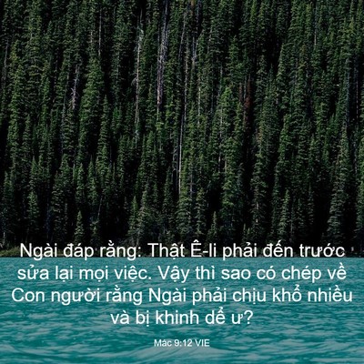 Picture 03 - Mác 9:12 VIE - Ngài đáp rằng: Thật Ê-li phải đến - Bible Verse Picture