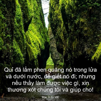 Picture 03 - Mác 9:22 VIE - Quỉ đã lắm phen quăng nó trong lửa và - Bible Verse Picture