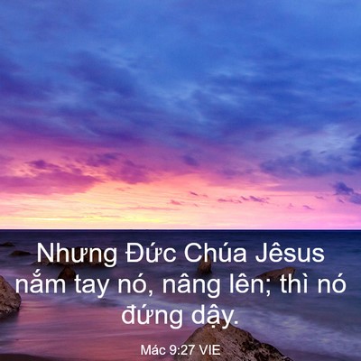 Picture 03 - Mác 9:27 VIE - Nhưng Đức Chúa Jêsus nắm tay nó, nâng - Bible Verse Picture