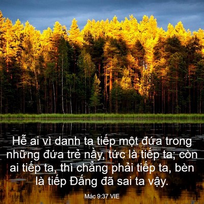 Picture 03 - Mác 9:37 VIE - Hễ ai vì danh ta tiếp một đứa trong - Bible Verse Picture