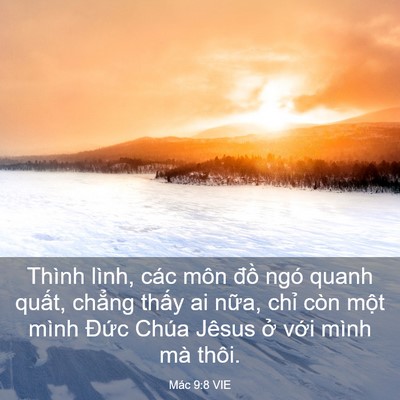 Picture 03 - Mác 9:8 VIE - Thình lình, các môn đồ ngó quanh quất, - Bible Verse Picture