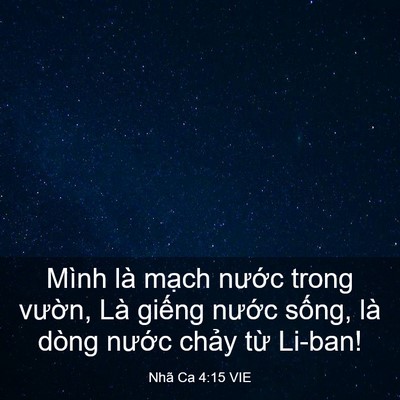 Picture 03 - Nhã Ca 4:15 VIE - Mình là mạch nước trong vườn, Là - Bible Verse Picture